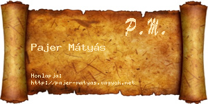 Pajer Mátyás névjegykártya