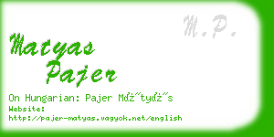 matyas pajer business card